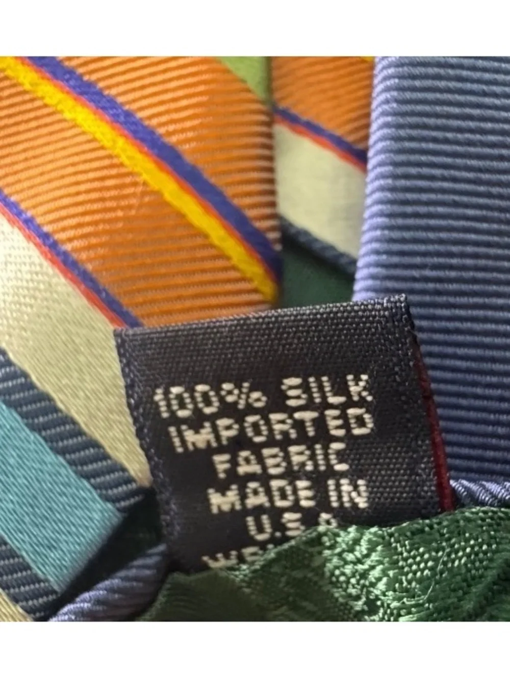 Tommy Hilfiger Men’s Tie 100% Silk Multicolor Striped 3.5” Made USA Necktie